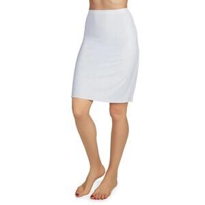 MeMoi CSP20022 22 Inch High-Waisted Bonded Half Slip, White, Size XL 0172